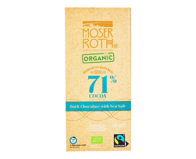 Moser Roth Organic Fairtrade Dark Chocolate With Sea Salt 100g