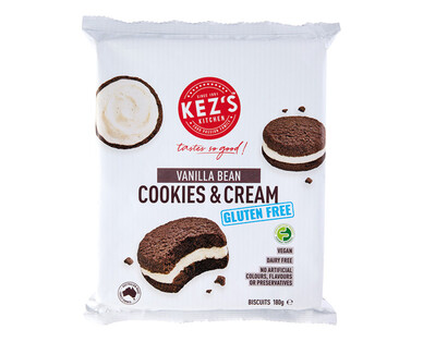 Kez’s Kitchen Gluten Free Cookies &amp; Cream 180g