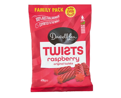 Darrell Lea Raspberry Twists 470g