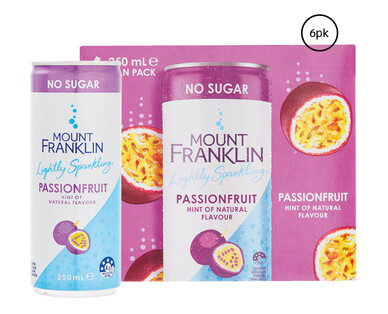 Mount Franklin Sparkling Passionfruit Mini Cans 6 x 250ml