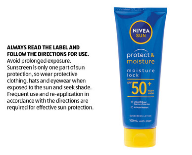 Nivea Sunscreen Protect &amp; Moisture SPF50+ 100ml