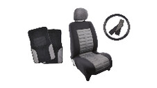 Car Front Seat Set 7pc — Black/Grey Trim 