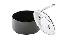 Hard Anodised Individual Saucepan with Lid 18cm or 20cm 