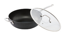 Hard Anodised Wok with Lid 32cm 