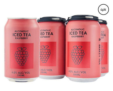 Breezy-T Raspberry Alcoholic Iced Tea 4 x 330ml