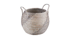 Decorative Silver Lining/Falcon Seagrass Baskets 