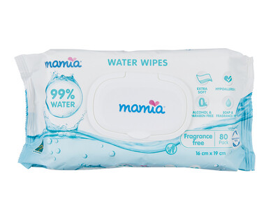 Mamia Baby Water Wipes 80pk