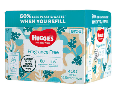 Huggies Fragrance Free Baby Wipes 400pk