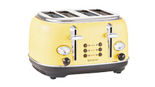 4 Slice Yellow/Green Toaster 