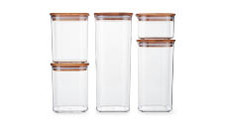 Storage Containers 5pc Set with Bamboo Lid 