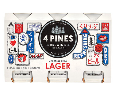 4 Pines Japanese Style Lager 6 x 375ml