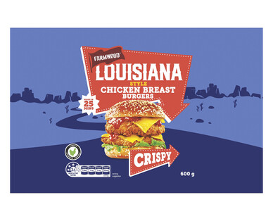 Farmwood Louisiana Style RSPCA Approved Chicken Breast Burgers 600g