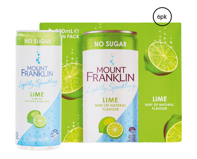 Mount Franklin Sparkling Lime Mini Cans 6 x 250ml