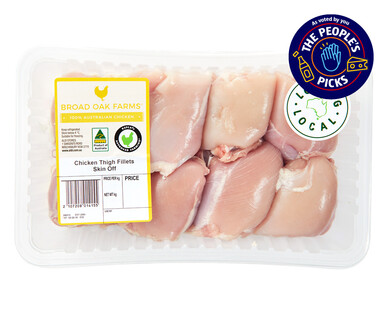 Broad Oak Farms RSPCA Approved Chicken Thigh Fillets Bulk Pack per kg