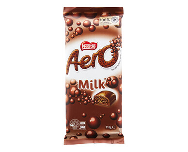 Nestlé Aero Milk Chocolate Block 118g