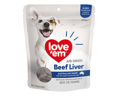 Love ’em Beef Liver Dog Treats 200g