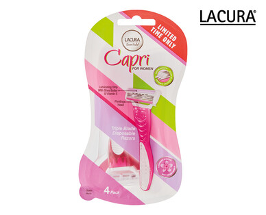 Lacura Capri Women’s 3 Blade Disposable Razor 4pk