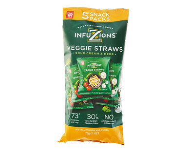 Infuzions Veggie Straws 5pk/75g