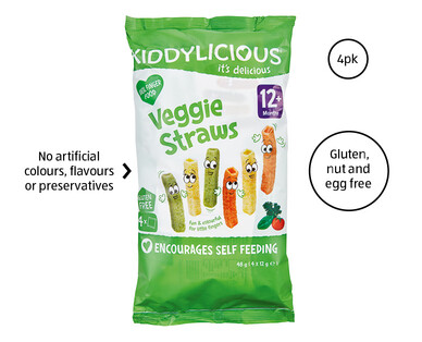 Kiddylicious Veggie Straws 4pk/48g