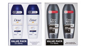 Dove Antiperspirant Roll-On Deodorant for Men or Women 2 x 50ml