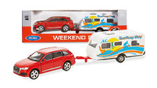 Assorted Die Cast Cars with Trailer 