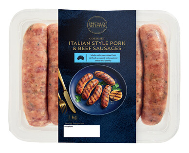 Specially Selected Gourmet Italian Style Pork &amp; Beef Sausages 1kg