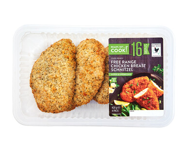 Ready, Set…Cook! Free Range Chicken Breast Schnitzel 4pk/420g