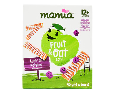 Mamia® Fruit &amp; Oat Bars 90g - Apple &amp; Raisin with Yogurt 12mth+