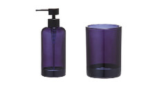 Glass Bathroom Accessories Black/Blue 