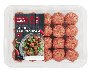 Ready, Set...Cook! Garlic &amp; Chilli Beef Meatballs 420g