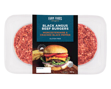 Farm Foods Black Angus Beef Burgers 300g