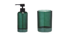 Glass Bathroom Accessories Green/Pink 