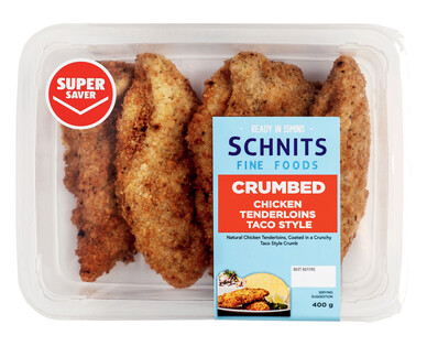 Schnits Fine Foods Crumbed Chicken Tenderloins 400g