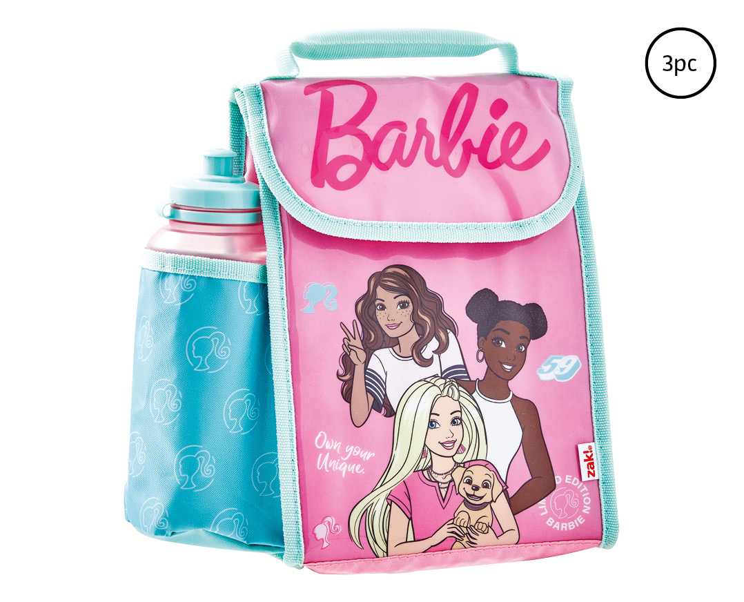 Kids Barbie Lunch Bag Snack Box & Water Bottle Set - Matalan