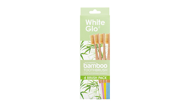 White Glo Bamboo Toothbrush 4pk