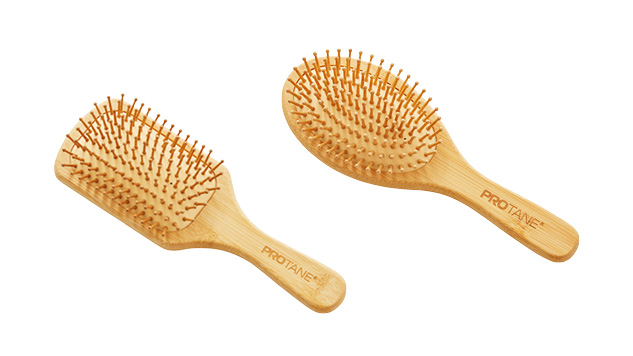 Assorted Hairbrushes with Bamboo Finish