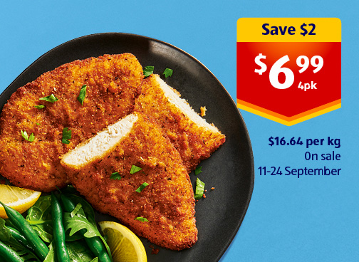 Ready, Set Cook! Free Range Chicken Breast Schnitzel 4pk/420g