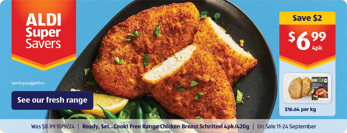 Ready, Set Cook! Free Range Chicken Breast Schnitzel 4pk/420g