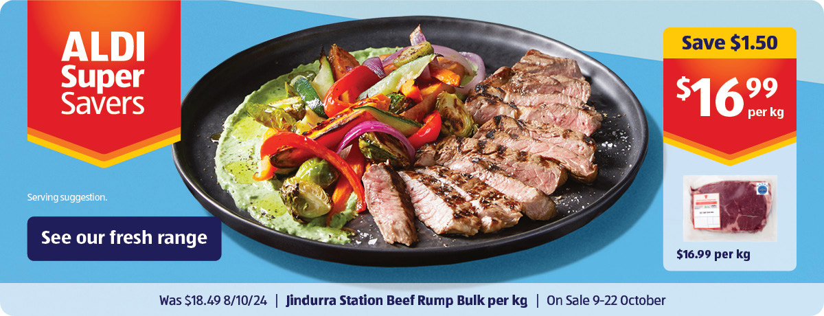 Super Savers Jindurra Station Beef Rump Bulk per kg